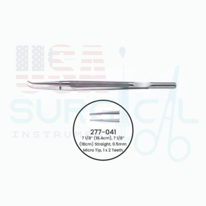 Microsurgical Forceps, Round Handle, With Platform Tips, 7 1/8” (18.4cm), 7 1/4” (18.4cm)