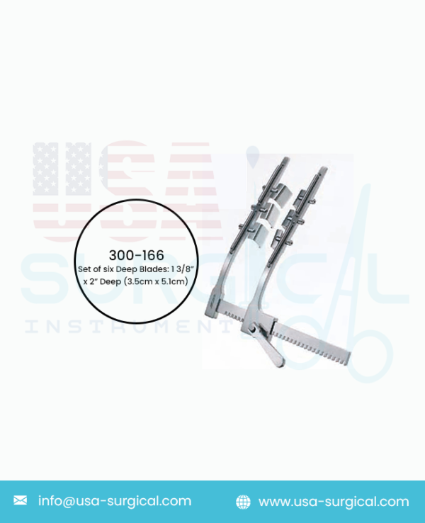 ANKENEY Sternal Retractor, Adult, Six Swivel Blades, with Suture Holding Springs