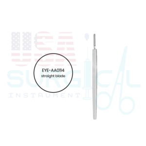 Tooke Corneal Knife straight blade with curved cutting edge