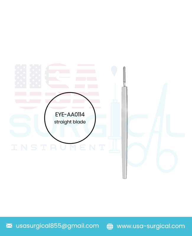 Tooke Corneal Knife straight blade with curved cutting edge Tooke Corneal Knife straight blade with curved cutting edge