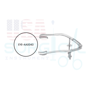 Lancaster Eye Speculum adjustable mechanism with locking nut