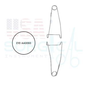 Jaffe Wire Lid Retractor may be clamped to surgical drape with suture or elastic band, pair,