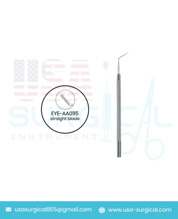 Corneal Dissector For intrastromal dissection, angled, straight blade