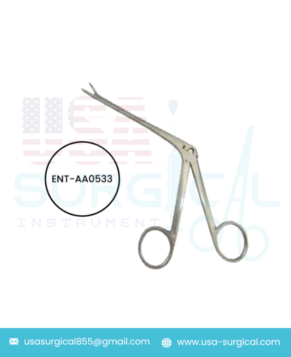 Weil-Blakesley Nasal Forceps Fenestrated Oval Cups, 2.5 mm x 4.5 mm cups, 4 3 ⁄8 in (11 mm) shaft, #00 Length 7 1⁄2 in 190 mm