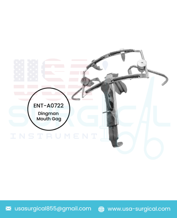 "Dingman Mouth Gag- Complete Set Complete Set includes Frame, 2 Lateral Cheek Retractors and the 3 Grooved Blades "