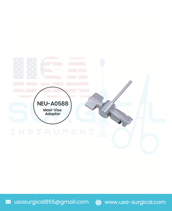 "PRIME Maxi-Vise Adapter Double the holding diameter of arms from 4 mm to 8 mm Useful for holding suction devices and other various microsurgical instruments"