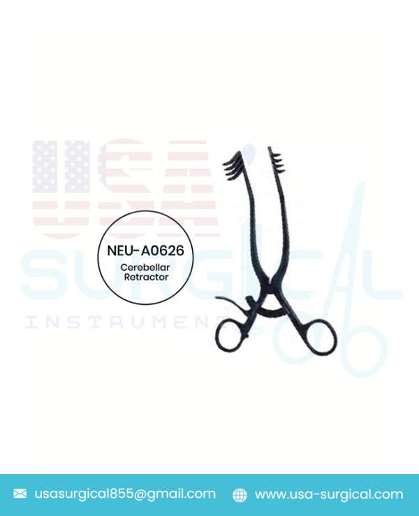 "PRIME Cerebellar Retractor 4 x 4 Sharp Prongs, Self-Retaining, Angular Arms"