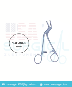 "Adson Drill Guide & Dura Protector Angled on Side, With Hole in Jaw"