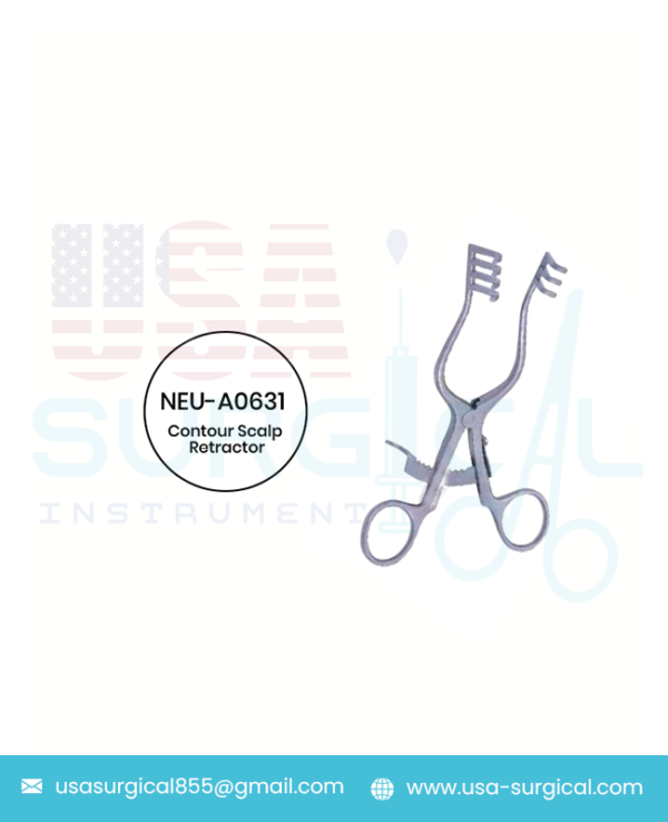 Contour Scalp Retractor Angled Arms, 15 mm deep, Length 5 1⁄2 in 142 mm